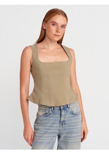 50860 Peplum Korse Top-Çağla