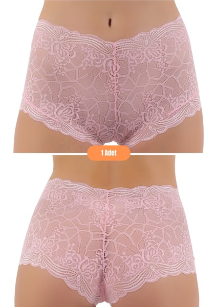 Kadın Transparan Dantelli Tanga Şort Külot