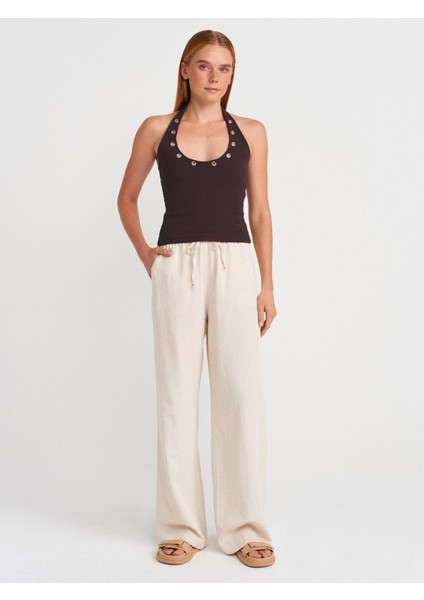 21162 Halter Yaka Top-Koyu Kahve fırsatları