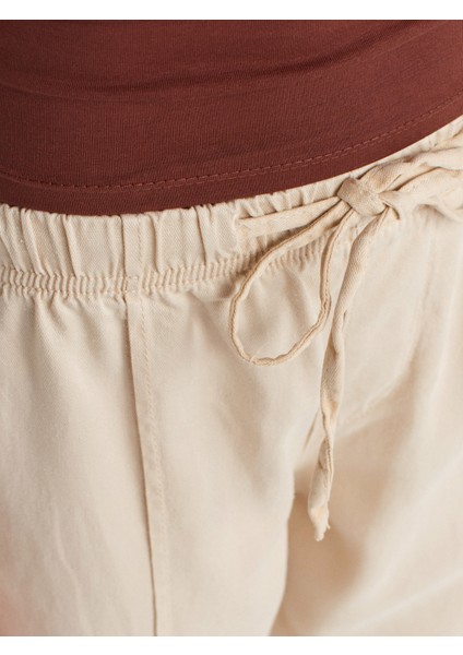 72030 Nervür Dikişli Lastikli Denim Pantolon-Taş modelleri