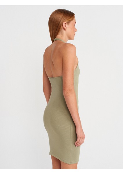 91508 Halter Yaka Mini Elbise-Çağla fiyatları