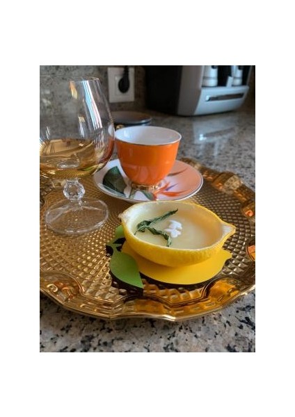 Limon Motifli Kahve Sunumluğu Limon Tatlısı Sunum Altlığı (2'li)