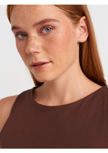 91500 Volümlü Kısa Elbise-Kahve modelleri