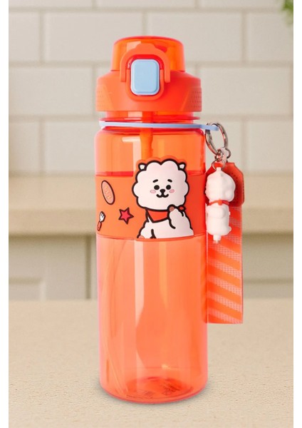 BT21 Lisanslı Askılı ve Kılıflı Plastik Şişe (800ML) - Rj fırsatları