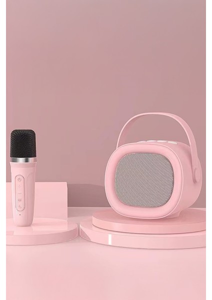 Mikrofon ve Kablosuz Hoparlör Set MODEL:A16 (Pembe)