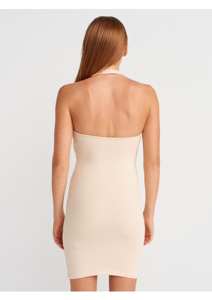 91508 Halter Yaka Mini Elbise-Taş fiyatları