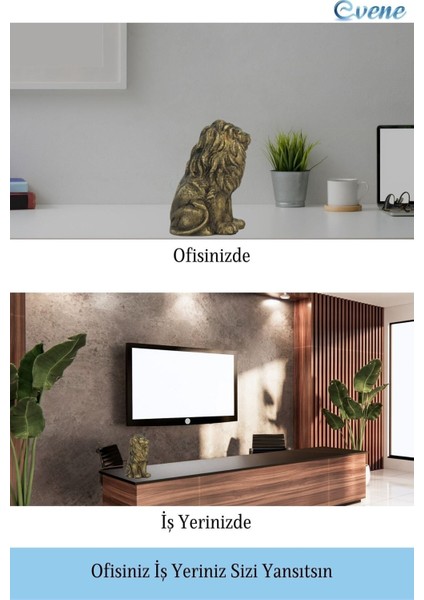 Dekoratif Biblo Oturan Aslan Heykel El Yapımı Hediyelik Süs Eşyası Model Aslan 2