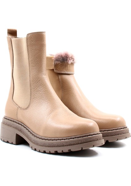 Hakiki Deri Kürklü Kadın Klasik Bot 257KZA622 indirimleri