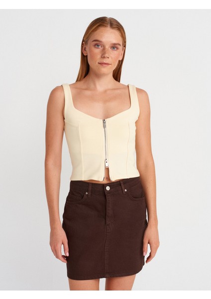 31978 Fermuarlı Top-Açık Sarı