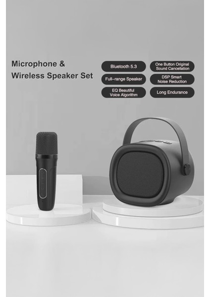 Mikrofon ve Kablosuz Hoparlör Set MODEL:A16 (Siyah) fiyatları