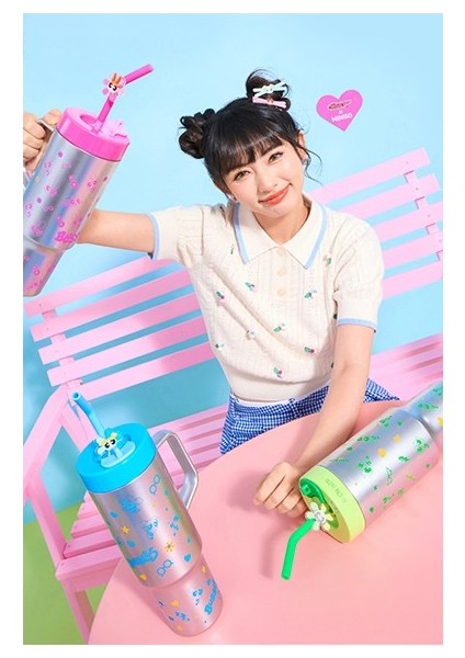 Powerpuff Girls Lisanslı Pipetli Plastik Şişe 1250 ml - Buttercup modelleri