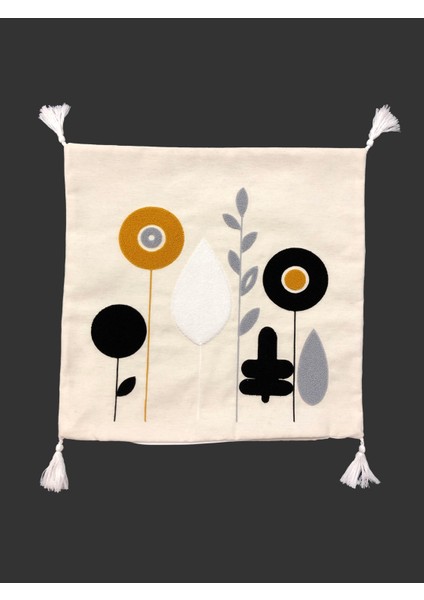 Nakışlı Püsküllü Dekoratif Kırlent Kılıfı Takımı (4 Parça - 43x43 cm) NKK001 fiyatları