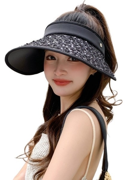 Kadınlar Için Yeni Stil Şapka, Yaz Için Geniş Siperlikli, Payetli, Içi Boş Üst Güneş Şapkası (Yurt Dışından) fiyatları