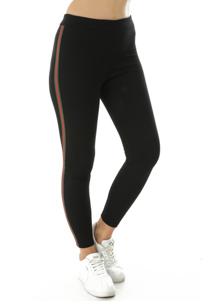 Kırmızı-Yeşil Şeritli Kadın Tayt 4004 modelleri