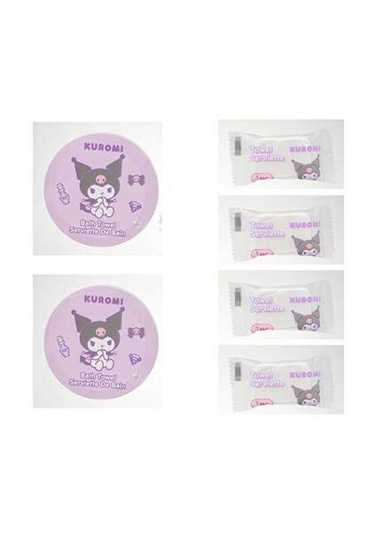 Sanrio Lisanslı Kuromi Sıkıştırılmış Havlu Seti fiyatları