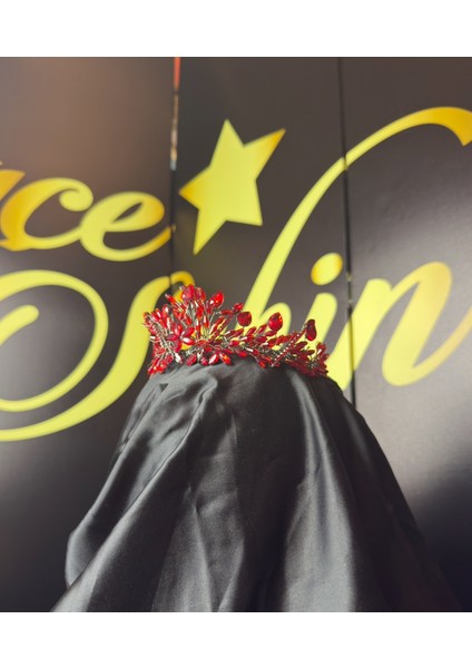 Boncuk Kristal Zirkon Taşlı Taç