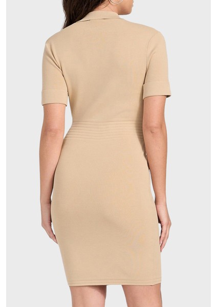 Ss Felicity Slim Fit Mono Yaka Düğme Detaylı Mini Elbise W5YK29Z0130 Bayan Elbise W5YK29 Z0130 G1L7 modelleri