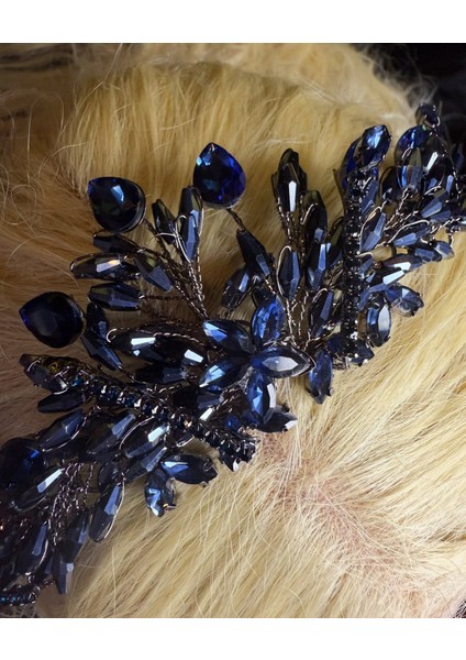 Boncuk Kristal Zirkon Taşlı Taç