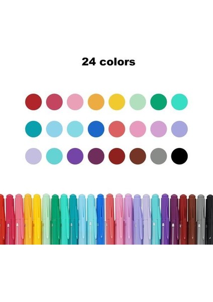 Donga My Color2 Çift Taraflı Brush Kalem 24'lü Set modelleri