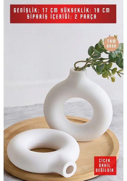 Dekoratif Vazo Seti Obje Ev Dekorasyon Masa Üstü Dekor Vazo Seti Model 23