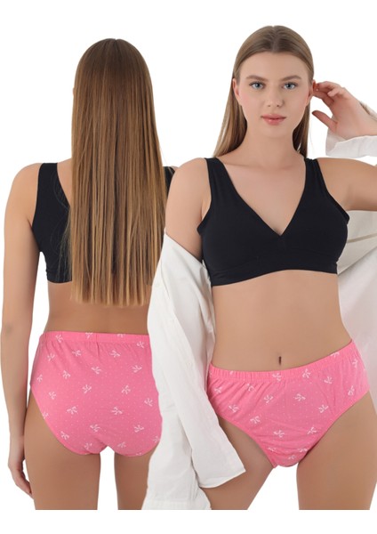 Fiyonk Desenli %100 Pamuk Yüksek Bel Külot – Şıklık ve Doğallık!