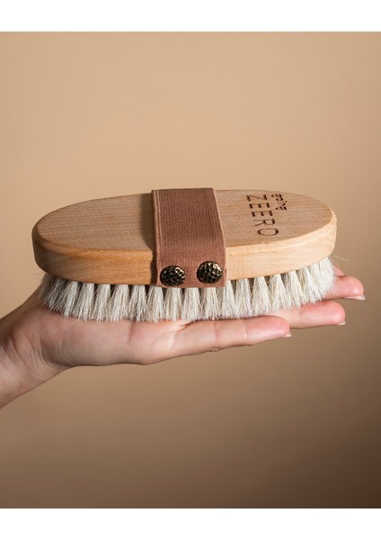 Doğal At Kılı Vücut Fırçası - Kuru Fırçalama