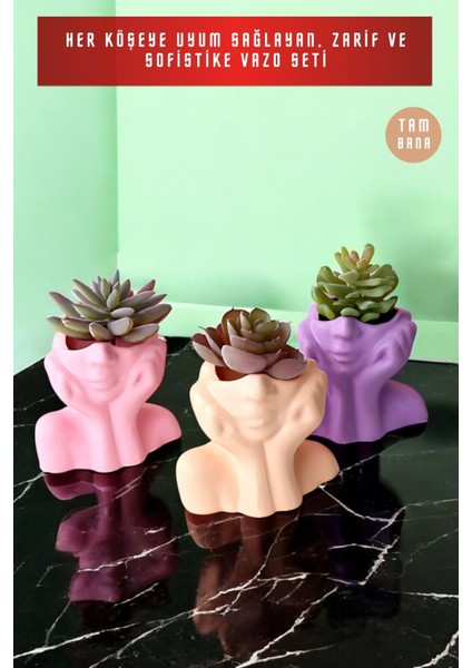 Dekoratif Vazo Seti Obje Ev Dekorasyon Masa Üstü Dekor Vazo Seti Model 28