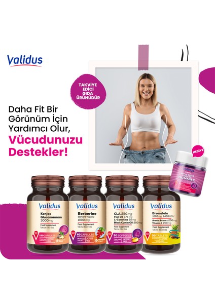Slimming Set - Bromelain - Glukomannan - Berberin - Cla - Apple Cider