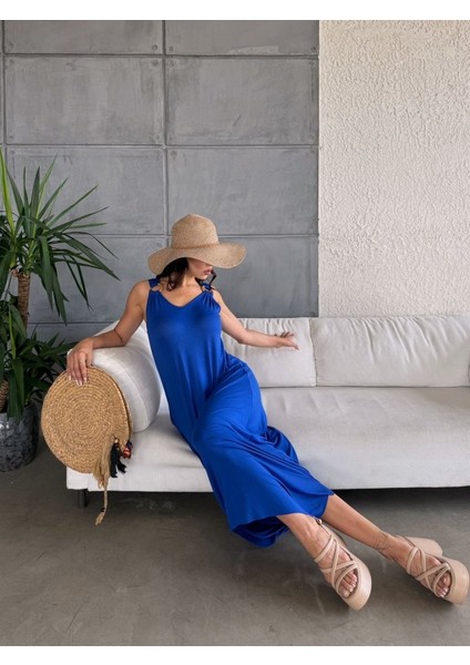 Kadın Çan Dokuma Kumaş V Yaka Asimetrik Kesim Elbise fiyatları
