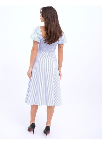 5948 Elbise-Washington Çizgili