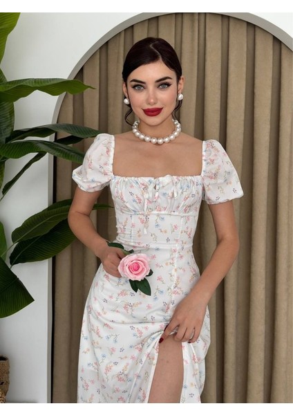 Zeze Balon Kol Elbise