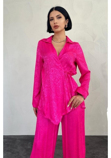 Fuşya Jakarlı Biye Takım fiyatları