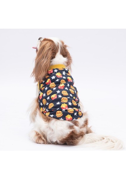Star Hamburger Kedi Köpek Tişörtü - Kedi Köpek Kıyafeti