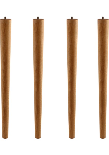 Kahverengi Boyalı Ahşap 50 cm 4’lü Set Doğal Masa ve Sehpa Ayağı Silindir Modern Tasarım Ayakları