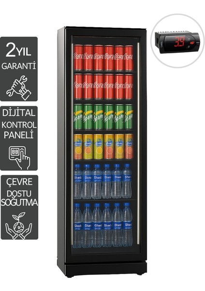 375 Dtk Siyah Premium Dikey Şişe Soğutucu