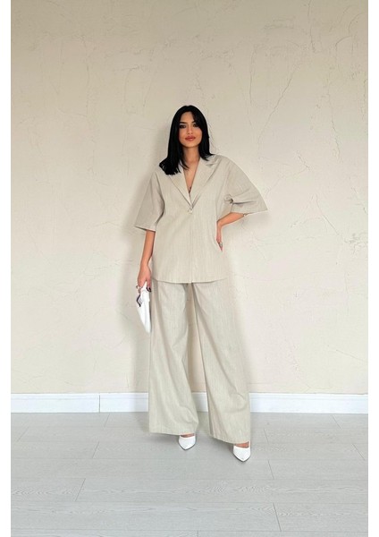 Bej Önü Tek Düğmeli Ceket Pantolon Takım fiyatları