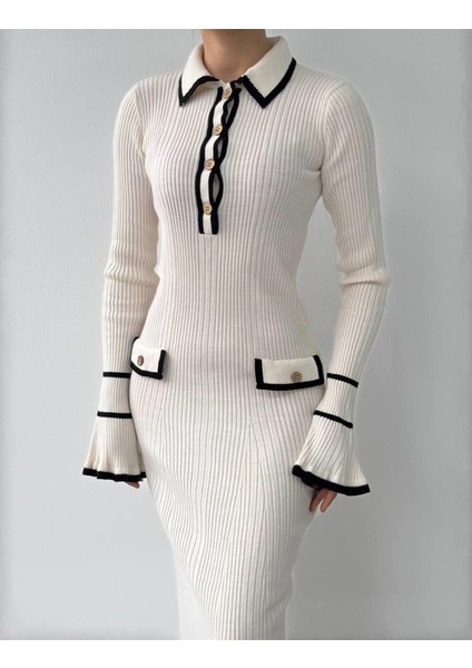 Wale Cep Detaylı Elbise