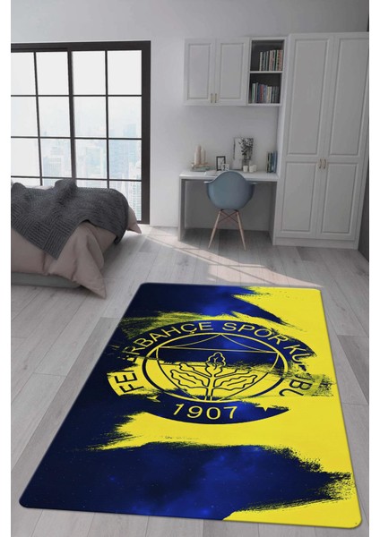 Kaymaz Taban Makinada Yıkanabilir Dijital Baskı Modern Desenli Genç Odası ve Çocuk Odası Halısı Dot Taban Halı