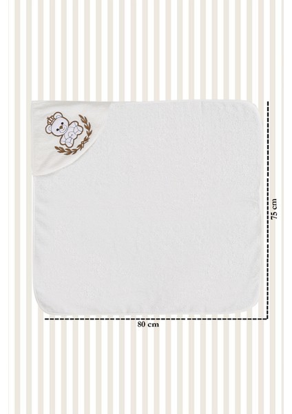 %100 Pamuk Yenidoğan Bebek Kundak Nakışlı Banyo Havlusu Krem fiyatları