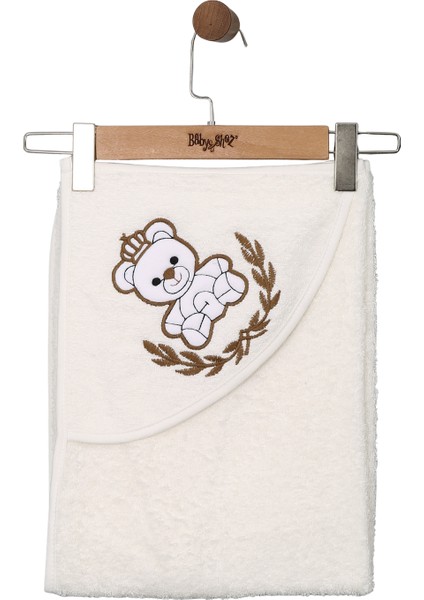 %100 Pamuk Yenidoğan Bebek Kundak Nakışlı Banyo Havlusu Krem fırsatları