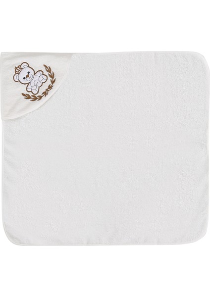 %100 Pamuk Yenidoğan Bebek Kundak Nakışlı Banyo Havlusu Krem indirimleri