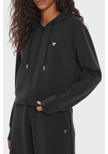 Olympe Scuba Regular Fit Kapüşonlu Sweat V4YQ06KCAY2 Bayan Sweat V4YQ06 Kcay2 Jblk