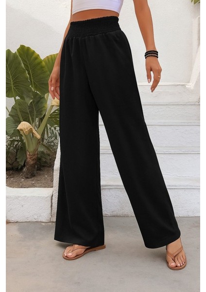 Kadın Yüksek Bel Lastikli Ithal Krep Pantolon fırsatları