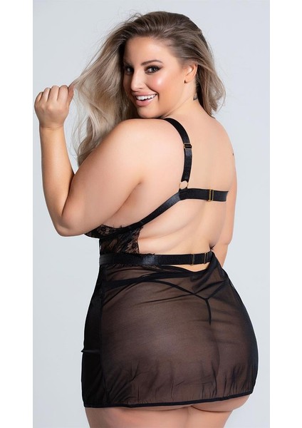 Özel Tasarım Büyük Beden Göğüs Altı Şeritli Askılı Fantezi Gecelik fiyatları