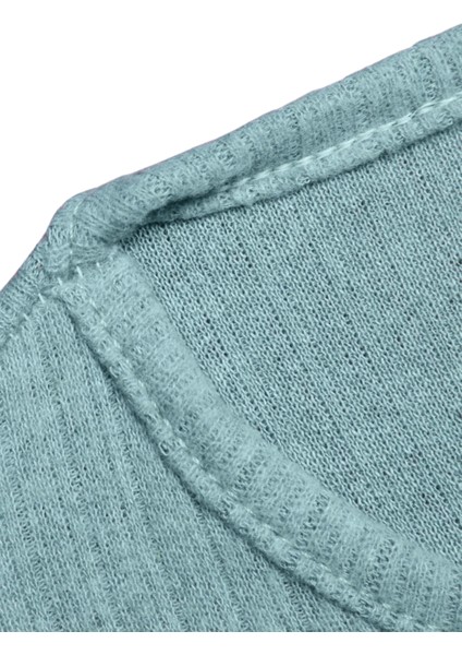 İkili Kadın Rahat Pijama Takımı – Fitilli, İç Göstermez, Su Yeşili modelleri