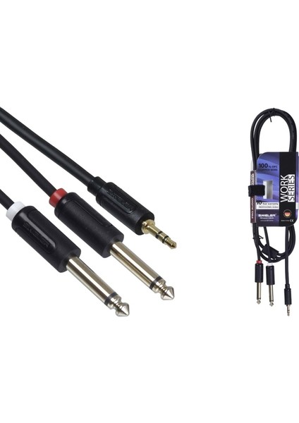2*6.3 mm Mono - 3.5 mm Stereo Kablo 3MT.SM2S-3M