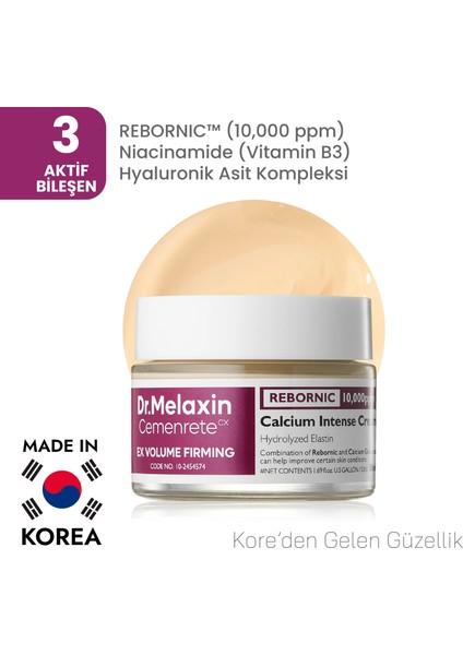 Cemenrete Calcium Intense | Rebornic | Kalsiyum Yüz ve Göz Kremi 50 ml