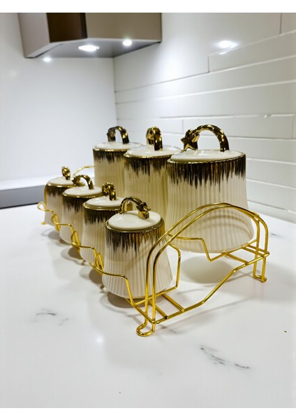 Baharat Takımı PORSELEN15 Parça Gold Sıtantlı Set Aksoylar Home Avm