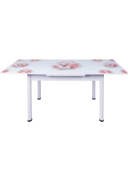 Yandan Açılır Büyüyen Cam Mutfak Masası Bahar Orkide Beyaz Ayaklı 60X90CM fiyatları
