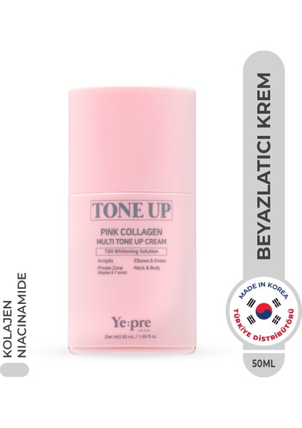 Pink Collagen Multi Tone Up Cream Ton Eşitleyici Kolajen Krem 72 Saat Etkili Leke Karşıtı Kore 50ml